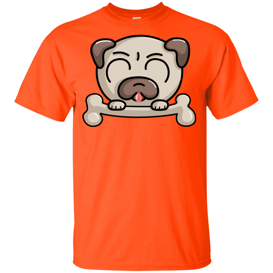 T-Shirts Orange / YXS Cute Pug and Bone Youth T-Shirt