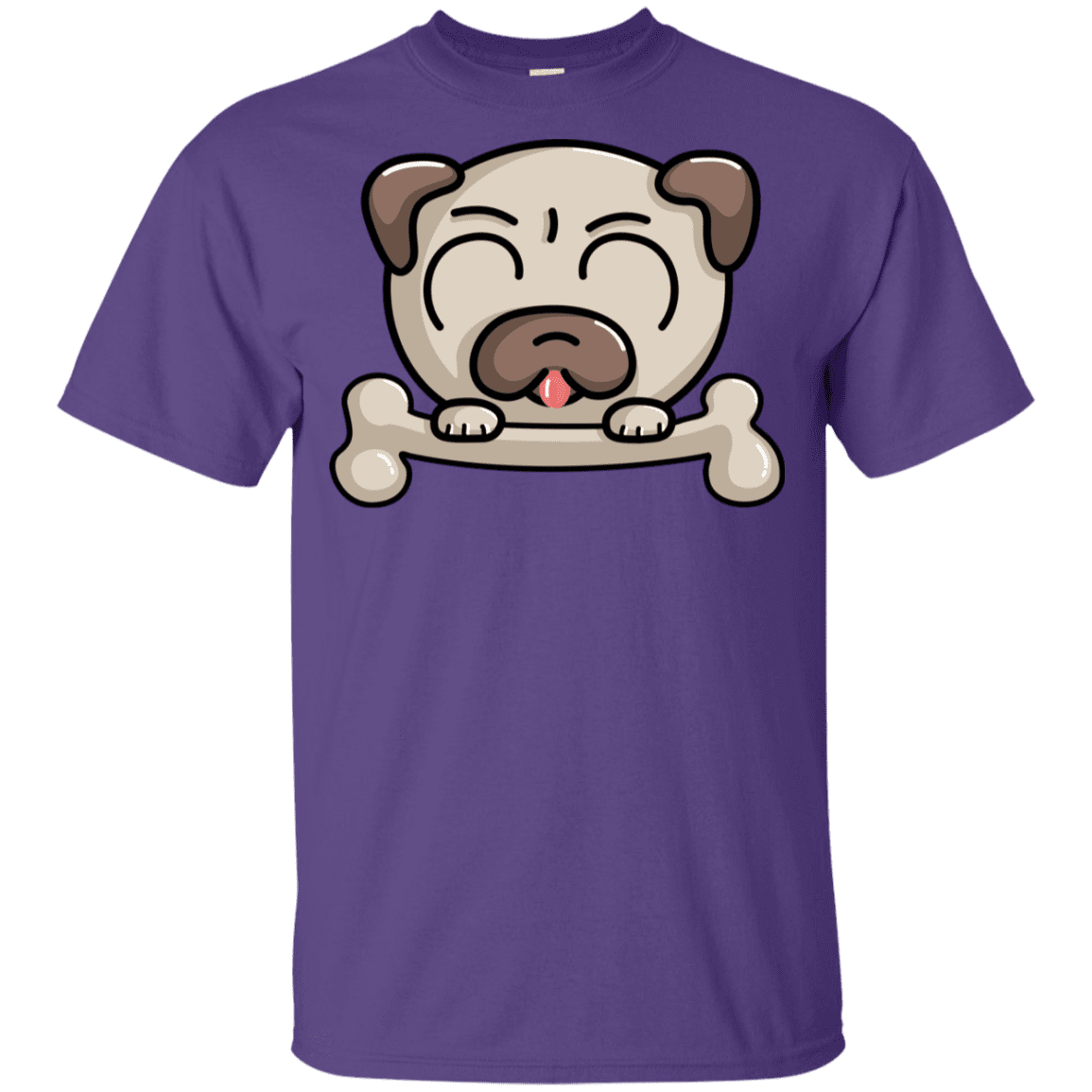 T-Shirts Purple / YXS Cute Pug and Bone Youth T-Shirt