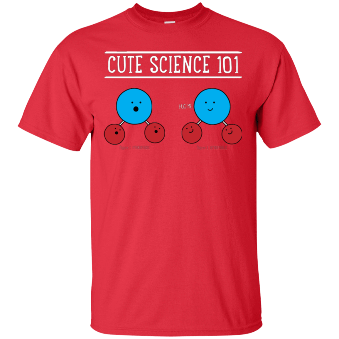 T-Shirts Red / Small Cute Science - Hydrophobic & Hydrophillic T-Shirt
