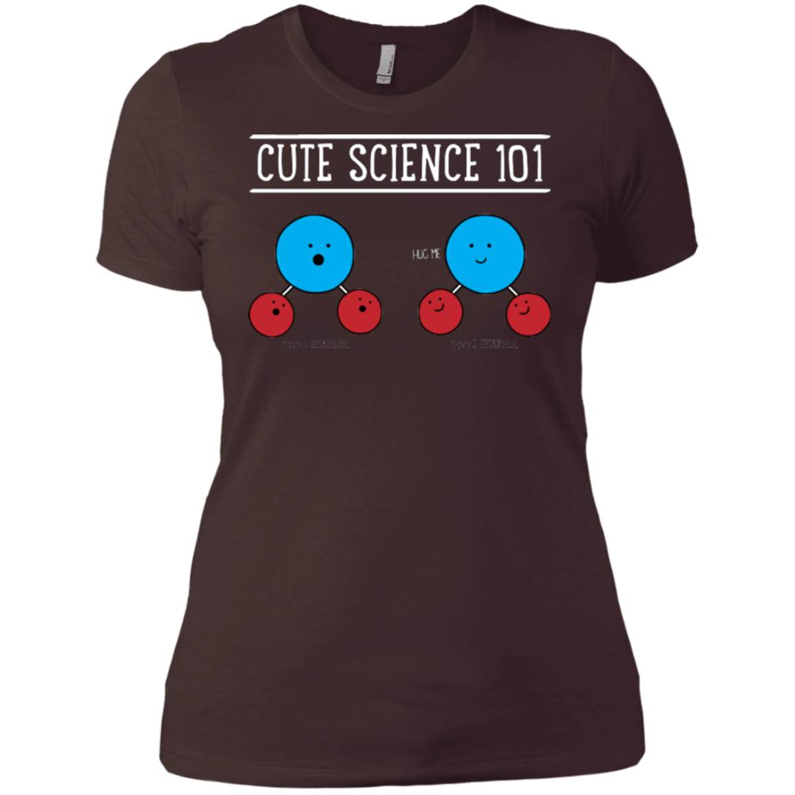 T-Shirts Dark Chocolate / X-Small Cute Science - Hydrophobic & Hydrophillic Women's Premium T-Shirt