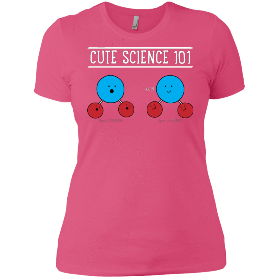 T-Shirts Hot Pink / X-Small Cute Science - Hydrophobic & Hydrophillic Women's Premium T-Shirt