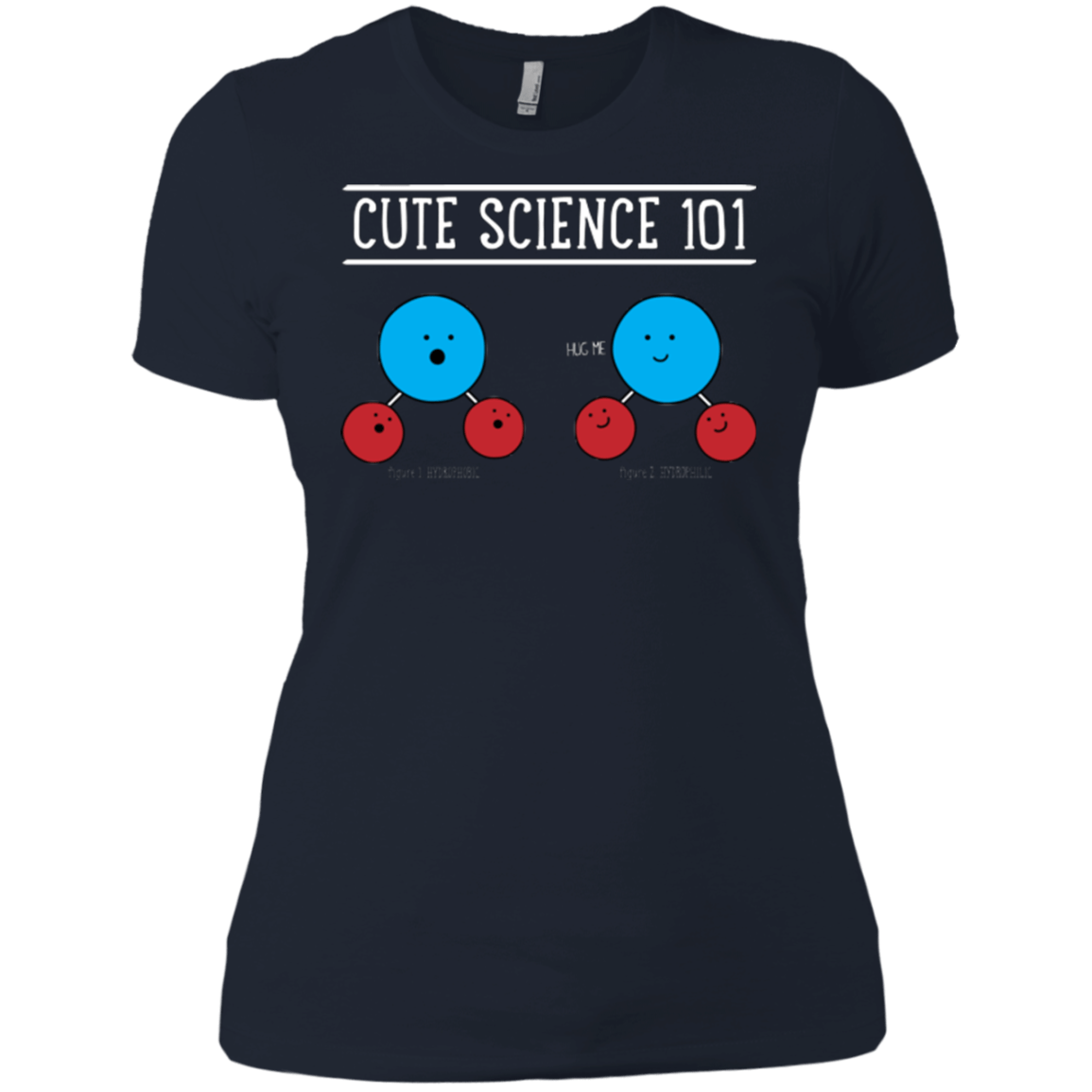 T-Shirts Midnight Navy / X-Small Cute Science - Hydrophobic & Hydrophillic Women's Premium T-Shirt