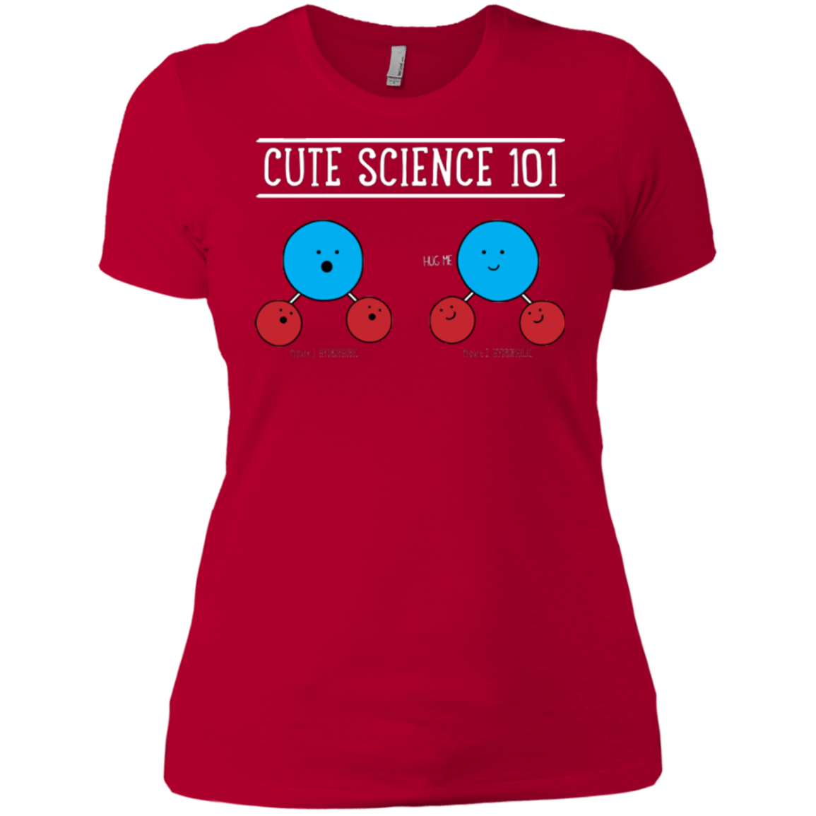 T-Shirts Red / X-Small Cute Science - Hydrophobic & Hydrophillic Women's Premium T-Shirt
