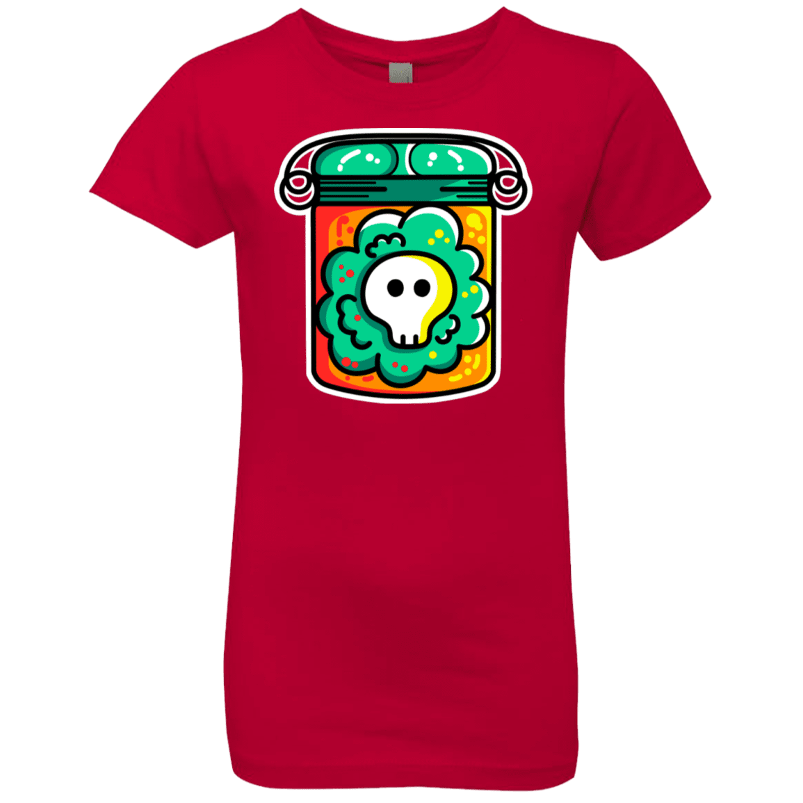 T-Shirts Red / YXS Cute Skull In A Jar Girls Premium T-Shirt