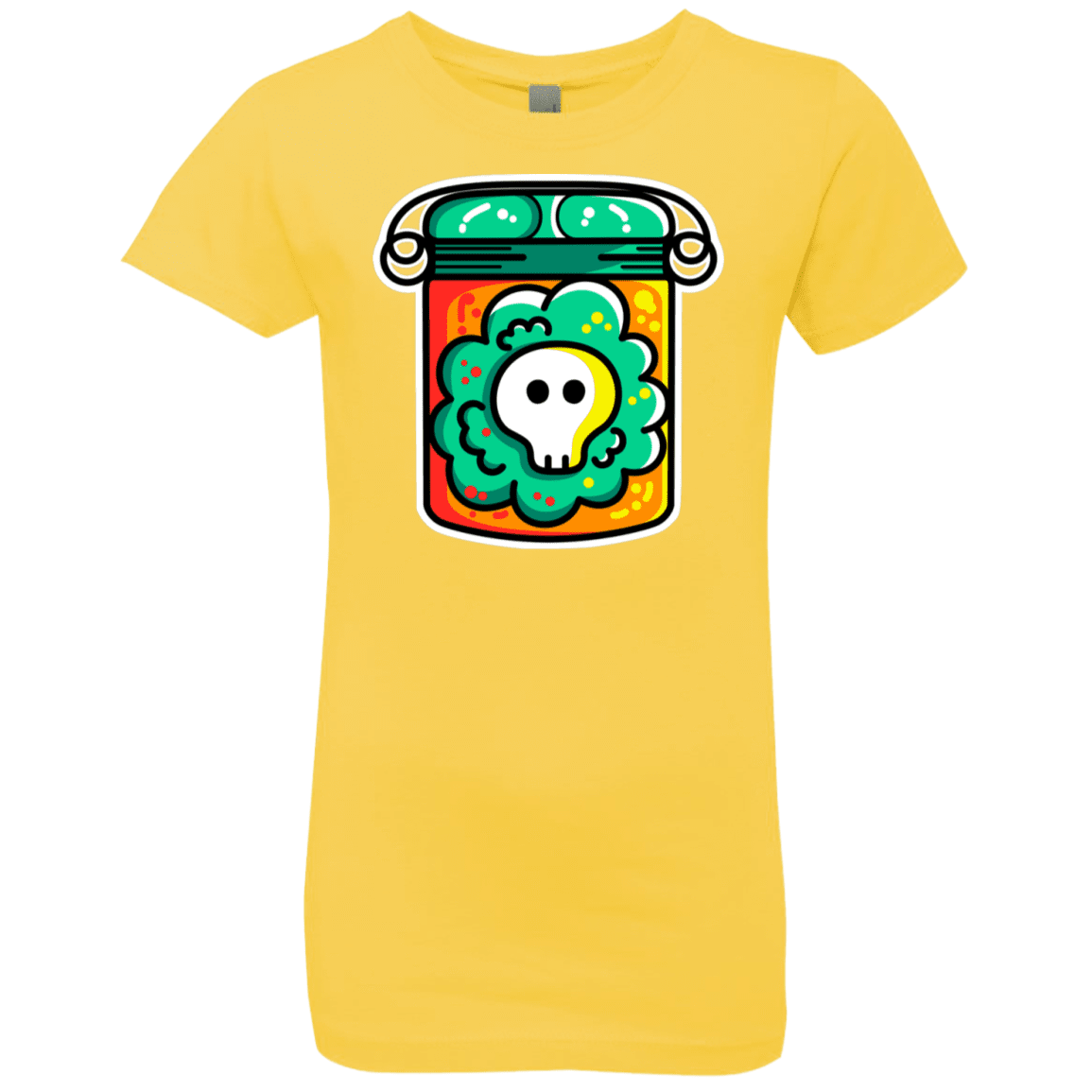 T-Shirts Vibrant Yellow / YXS Cute Skull In A Jar Girls Premium T-Shirt