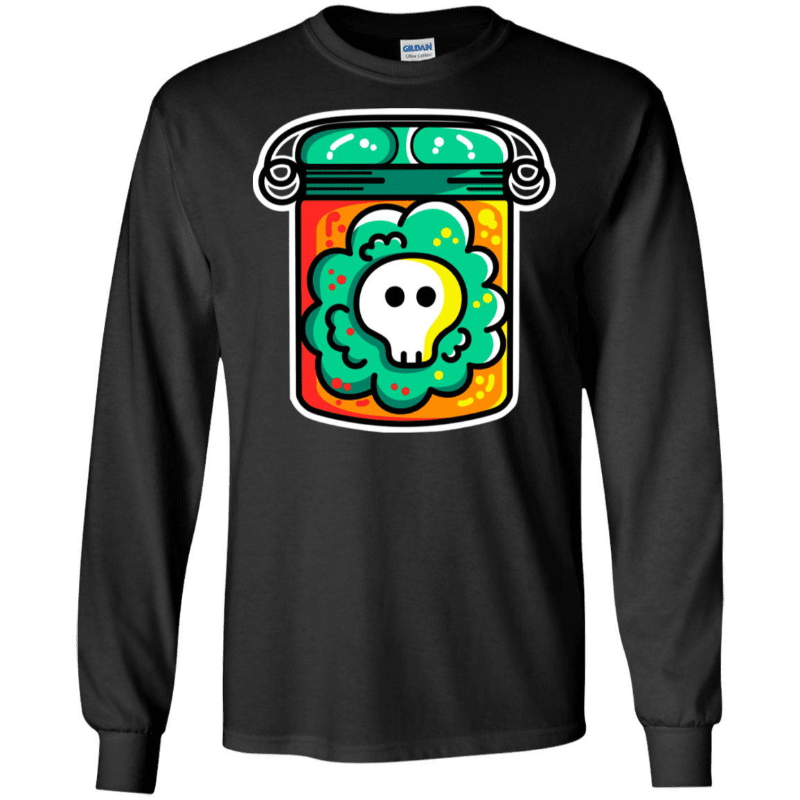 T-Shirts Black / S Cute Skull In A Jar Men's Long Sleeve T-Shirt