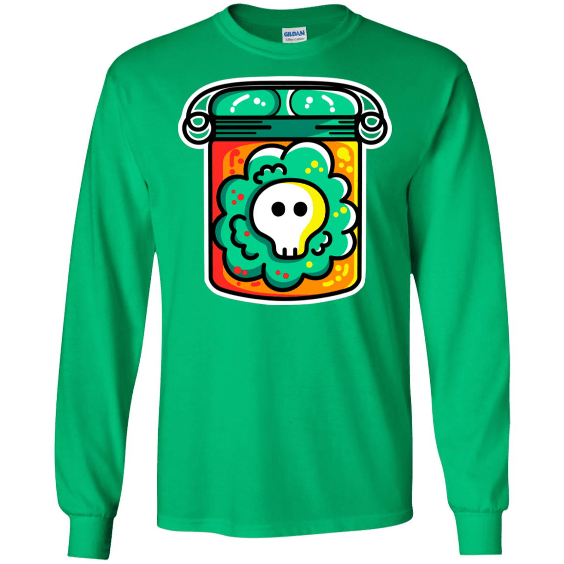 T-Shirts Irish Green / S Cute Skull In A Jar Men's Long Sleeve T-Shirt