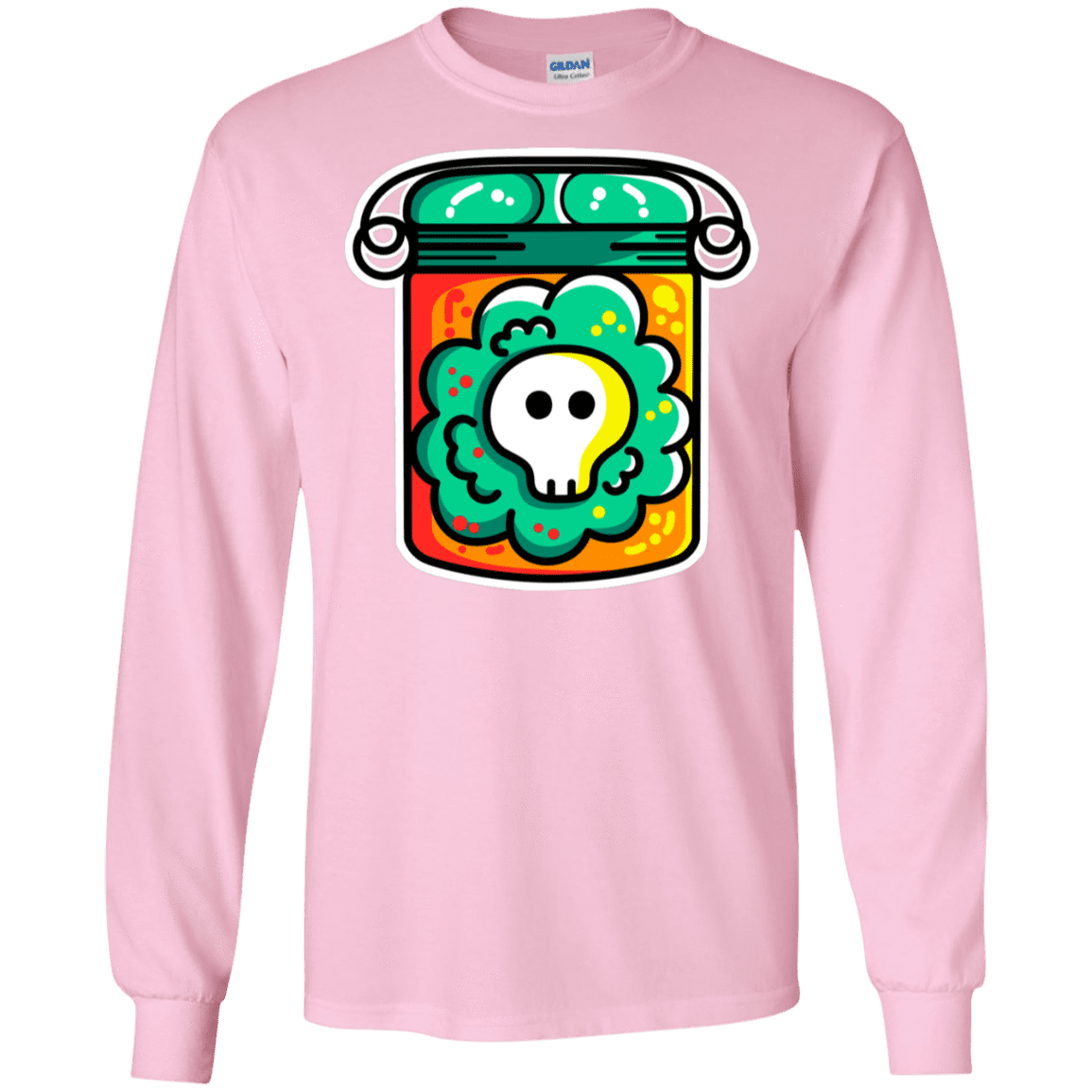 T-Shirts Light Pink / S Cute Skull In A Jar Men's Long Sleeve T-Shirt