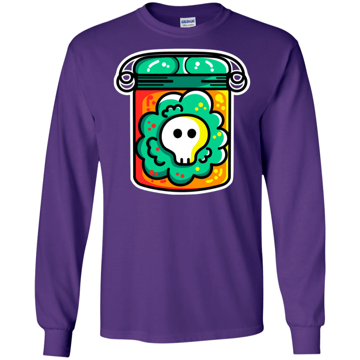 T-Shirts Purple / S Cute Skull In A Jar Men's Long Sleeve T-Shirt