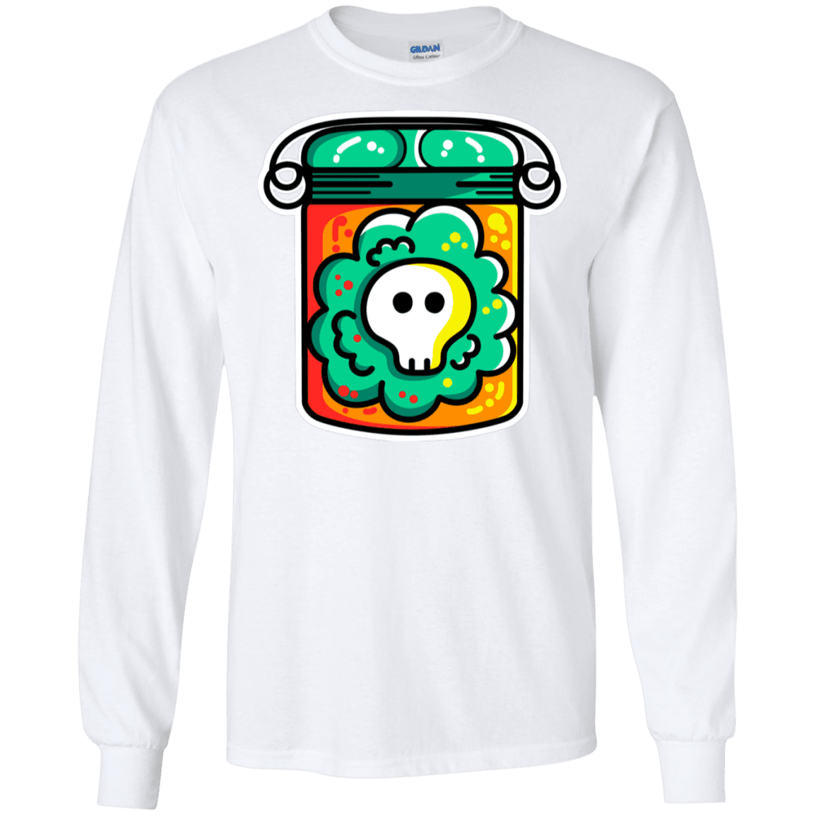 T-Shirts White / S Cute Skull In A Jar Men's Long Sleeve T-Shirt