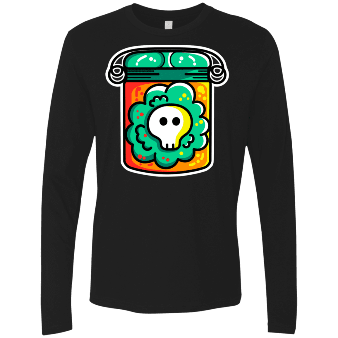 T-Shirts Black / S Cute Skull In A Jar Men's Premium Long Sleeve