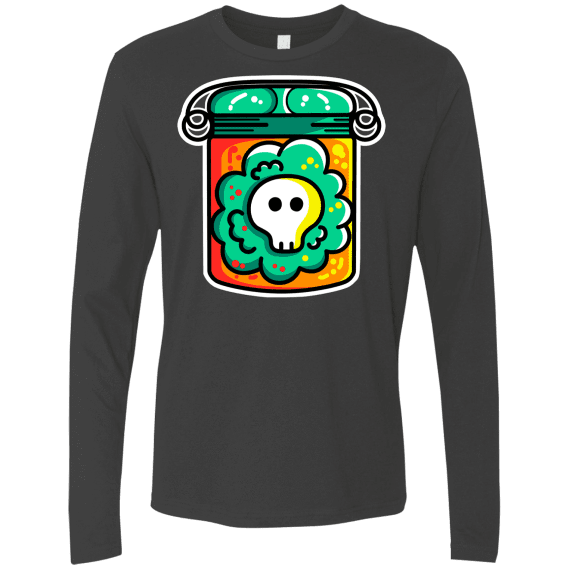 T-Shirts Heavy Metal / S Cute Skull In A Jar Men's Premium Long Sleeve