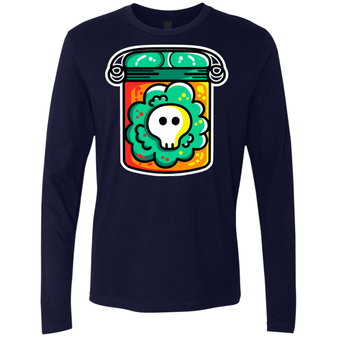 T-Shirts Midnight Navy / S Cute Skull In A Jar Men's Premium Long Sleeve