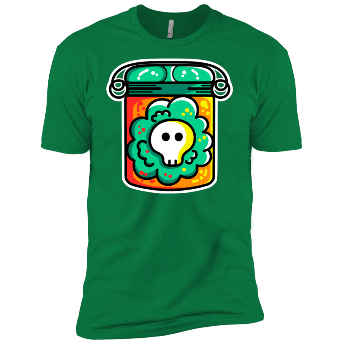 T-Shirts Kelly Green / X-Small Cute Skull In A Jar Men's Premium T-Shirt