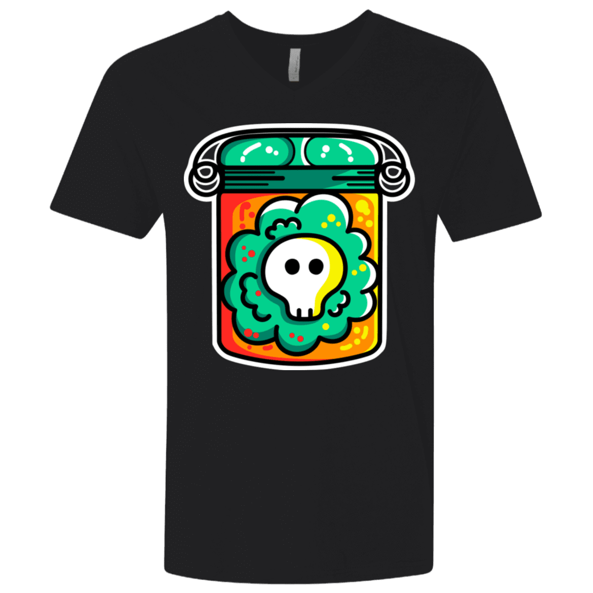 T-Shirts Black / X-Small Cute Skull In A Jar Men's Premium V-Neck