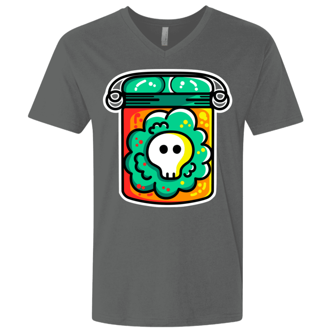 T-Shirts Heavy Metal / X-Small Cute Skull In A Jar Men's Premium V-Neck