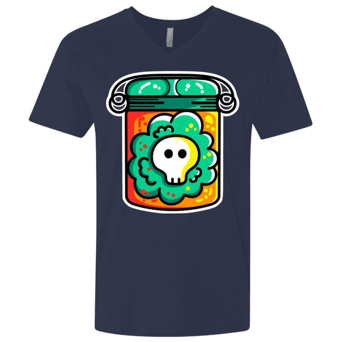 T-Shirts Midnight Navy / X-Small Cute Skull In A Jar Men's Premium V-Neck