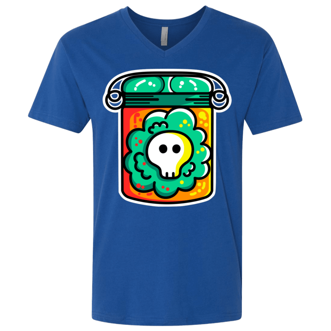 T-Shirts Royal / X-Small Cute Skull In A Jar Men's Premium V-Neck