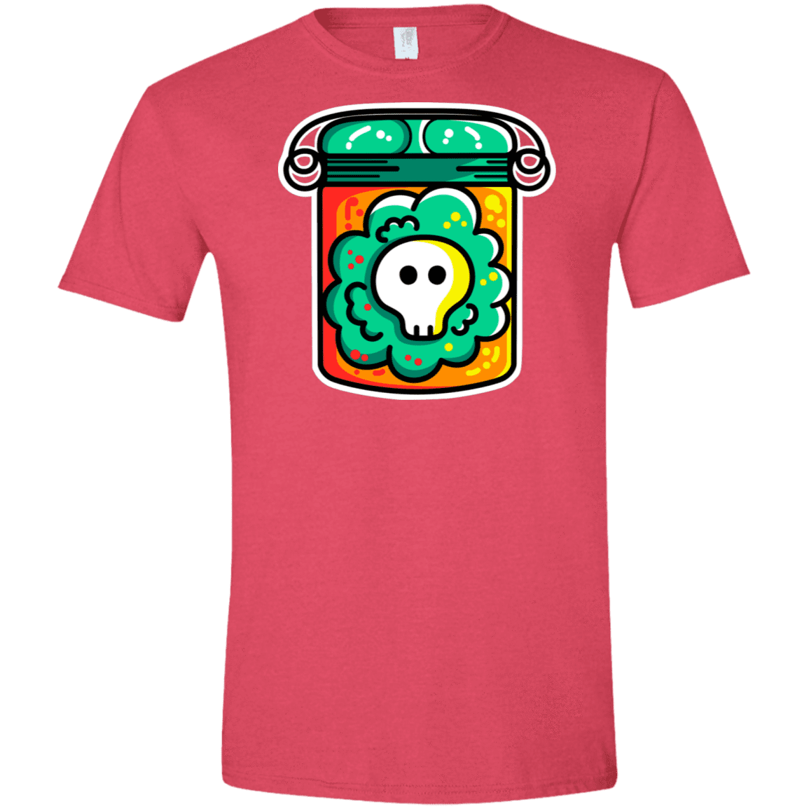 T-Shirts Heather Red / S Cute Skull In A Jar Men's Semi-Fitted Softstyle