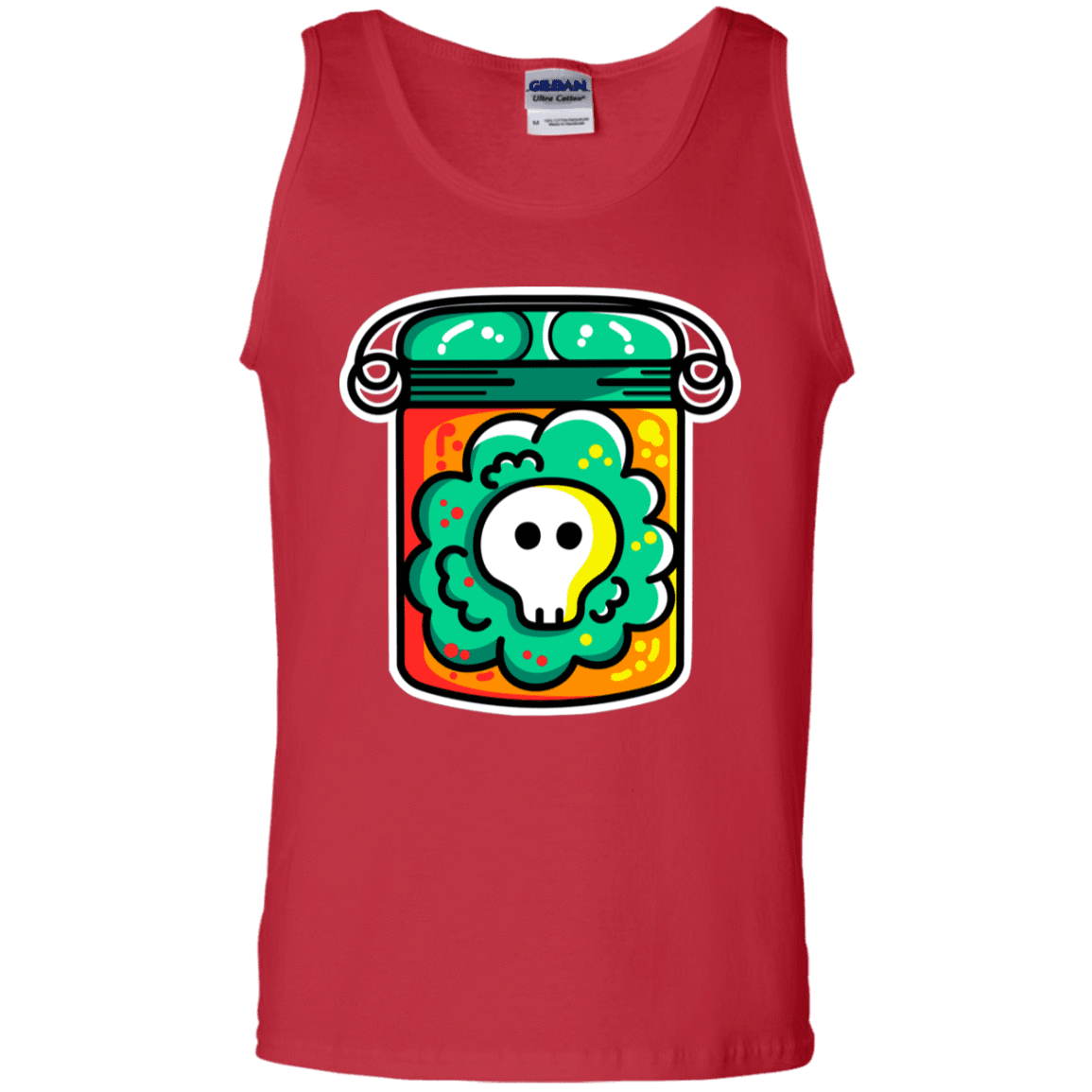 T-Shirts Red / S Cute Skull In A Jar Men's Tank Top
