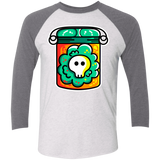 T-Shirts Heather White/Premium Heather / X-Small Cute Skull In A Jar Men's Triblend 3/4 Sleeve