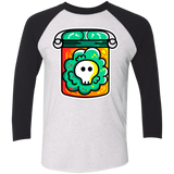 T-Shirts Heather White/Vintage Black / X-Small Cute Skull In A Jar Men's Triblend 3/4 Sleeve