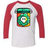 T-Shirts Heather White/Vintage Red / X-Small Cute Skull In A Jar Men's Triblend 3/4 Sleeve