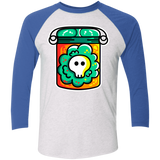 T-Shirts Heather White/Vintage Royal / X-Small Cute Skull In A Jar Men's Triblend 3/4 Sleeve