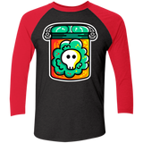 T-Shirts Vintage Black/Vintage Red / X-Small Cute Skull In A Jar Men's Triblend 3/4 Sleeve
