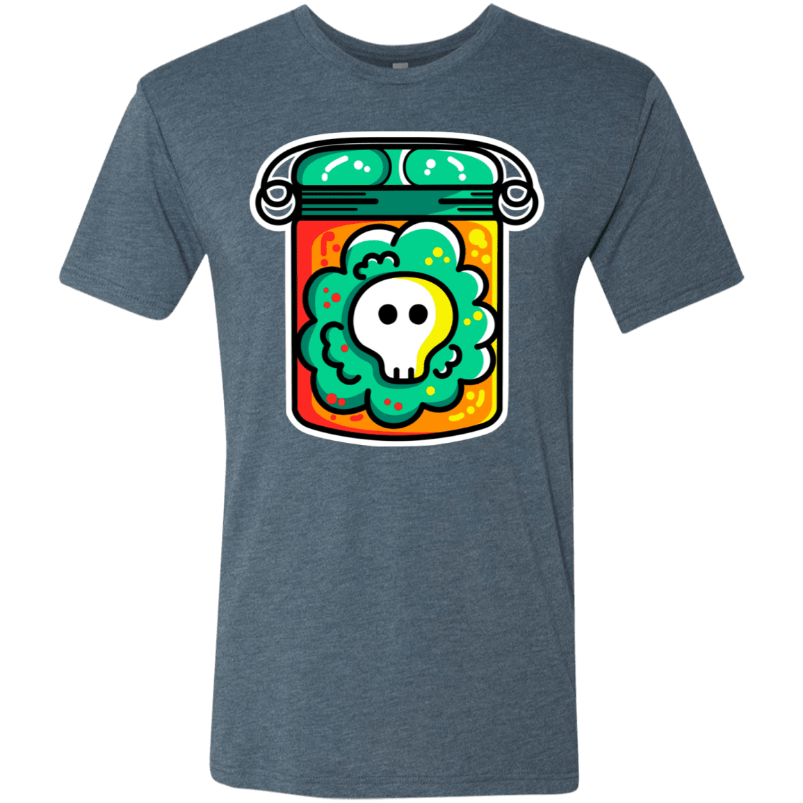 T-Shirts Indigo / S Cute Skull In A Jar Men's Triblend T-Shirt