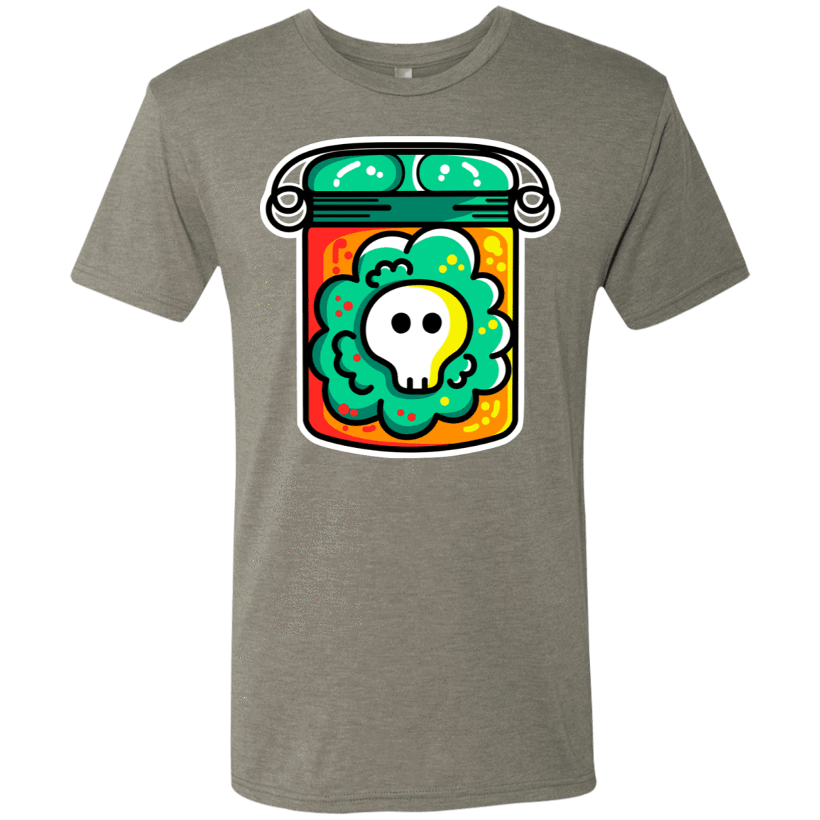 T-Shirts Venetian Grey / S Cute Skull In A Jar Men's Triblend T-Shirt