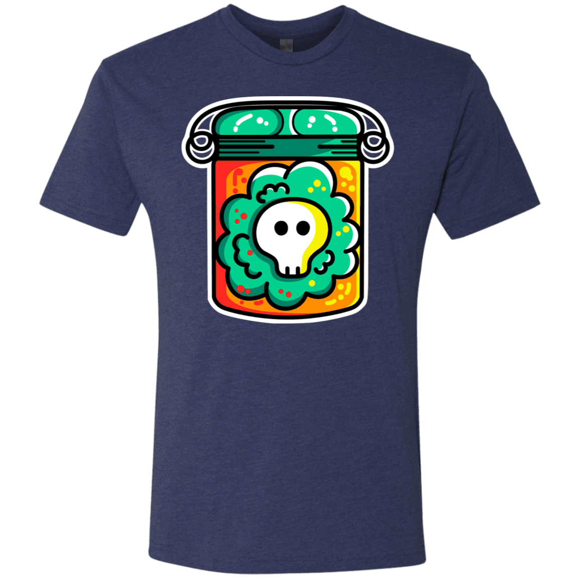 T-Shirts Vintage Navy / S Cute Skull In A Jar Men's Triblend T-Shirt