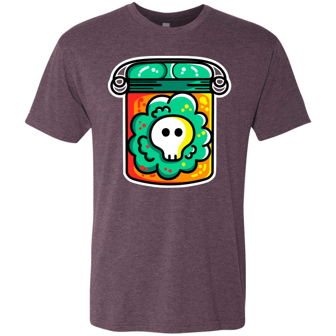 T-Shirts Vintage Purple / S Cute Skull In A Jar Men's Triblend T-Shirt
