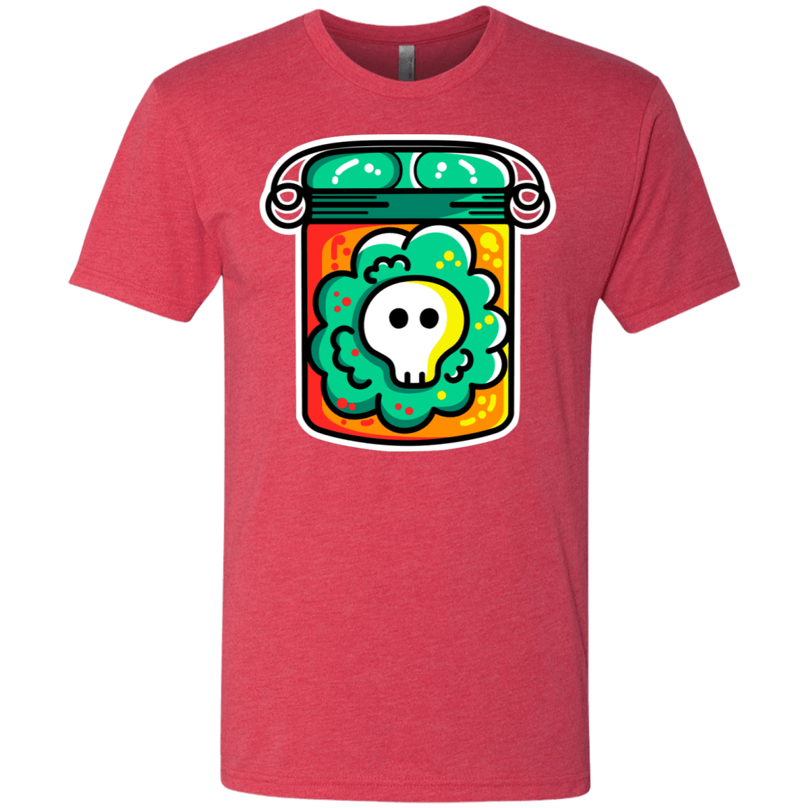 T-Shirts Vintage Red / S Cute Skull In A Jar Men's Triblend T-Shirt