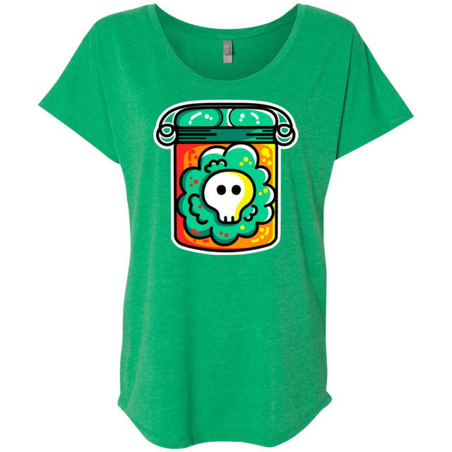 T-Shirts Envy / X-Small Cute Skull In A Jar Triblend Dolman Sleeve