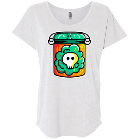 T-Shirts Heather White / X-Small Cute Skull In A Jar Triblend Dolman Sleeve