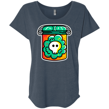 T-Shirts Indigo / X-Small Cute Skull In A Jar Triblend Dolman Sleeve