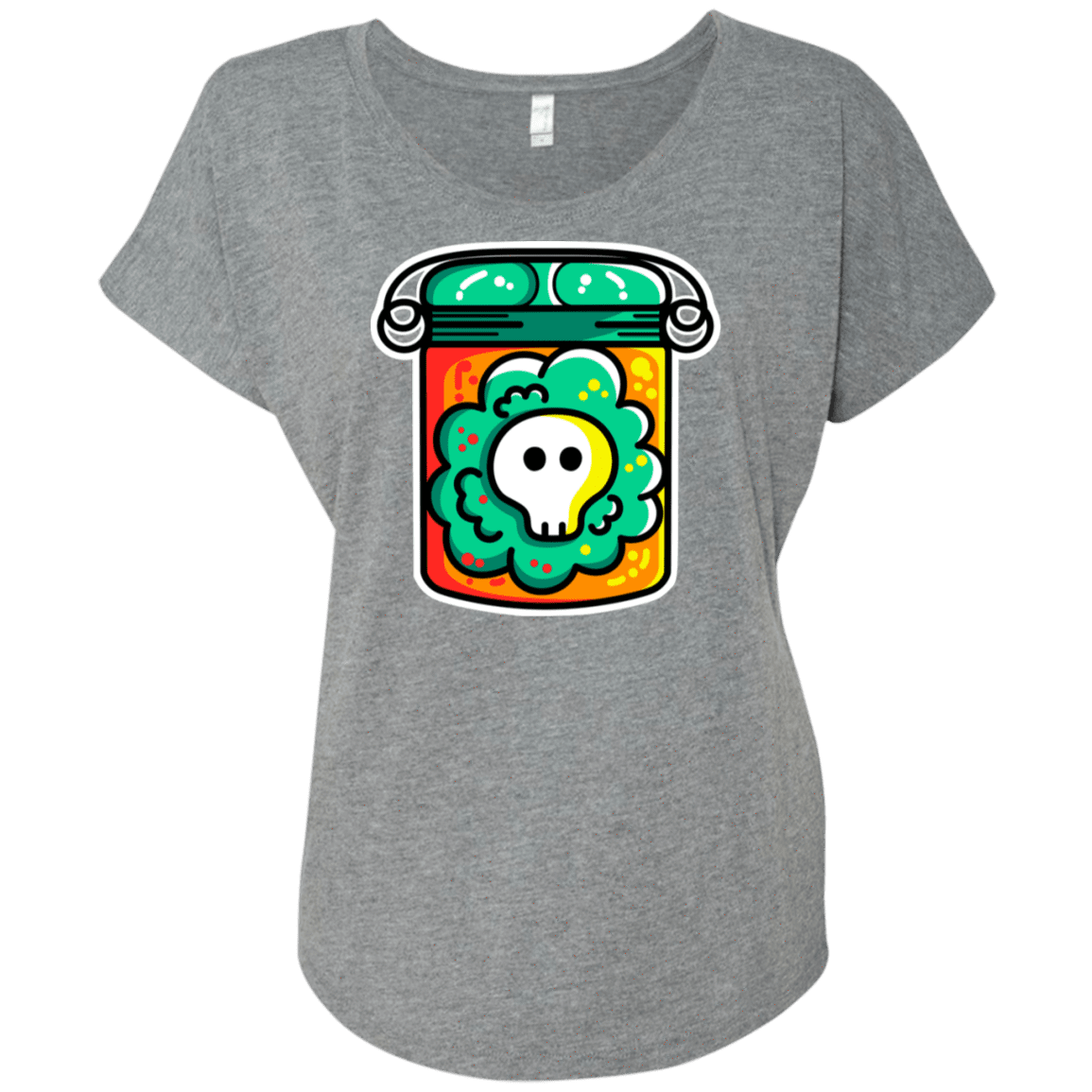 T-Shirts Premium Heather / X-Small Cute Skull In A Jar Triblend Dolman Sleeve