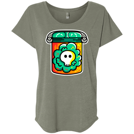 T-Shirts Venetian Grey / X-Small Cute Skull In A Jar Triblend Dolman Sleeve