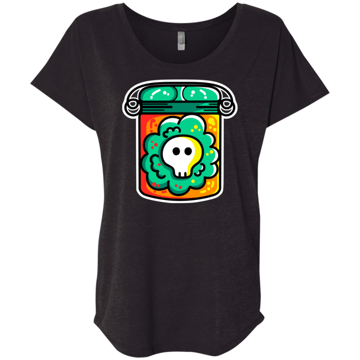 T-Shirts Vintage Black / X-Small Cute Skull In A Jar Triblend Dolman Sleeve