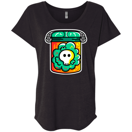 T-Shirts Vintage Black / X-Small Cute Skull In A Jar Triblend Dolman Sleeve