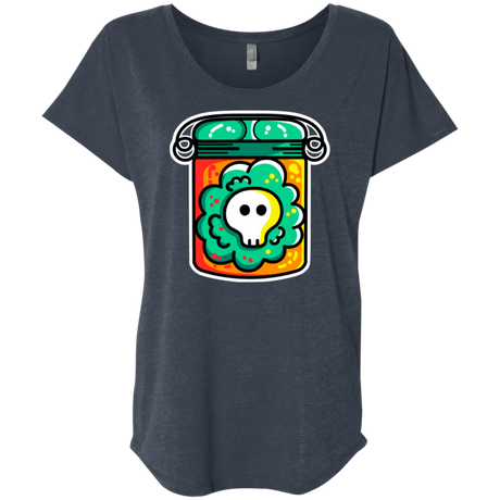 T-Shirts Vintage Navy / X-Small Cute Skull In A Jar Triblend Dolman Sleeve