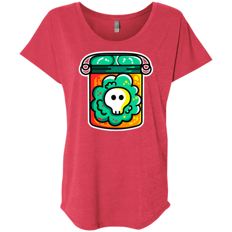 T-Shirts Vintage Red / X-Small Cute Skull In A Jar Triblend Dolman Sleeve