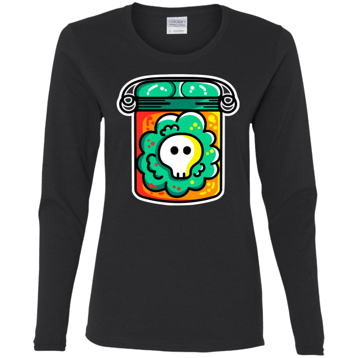 T-Shirts Black / S Cute Skull In A Jar Women's Long Sleeve T-Shirt