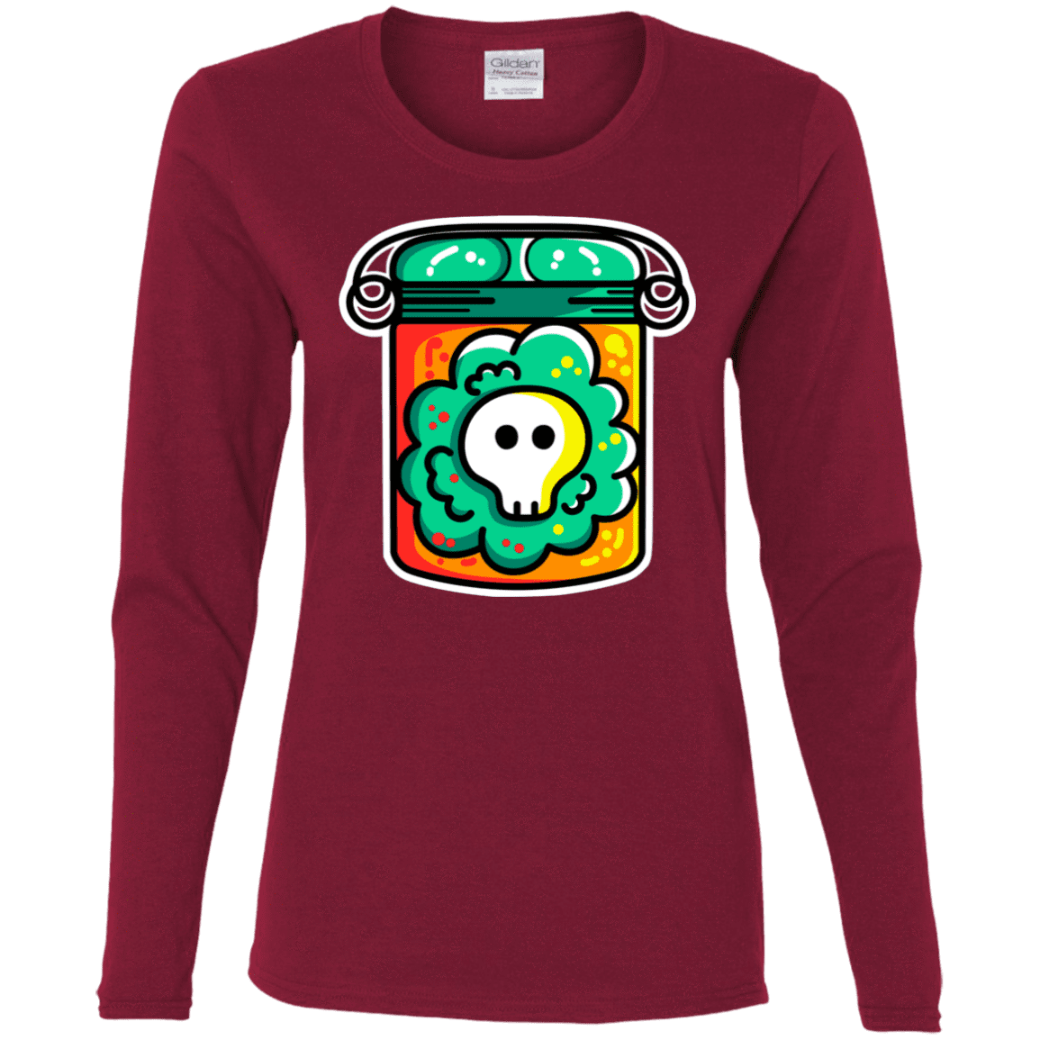 T-Shirts Cardinal / S Cute Skull In A Jar Women's Long Sleeve T-Shirt