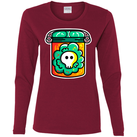 T-Shirts Cardinal / S Cute Skull In A Jar Women's Long Sleeve T-Shirt