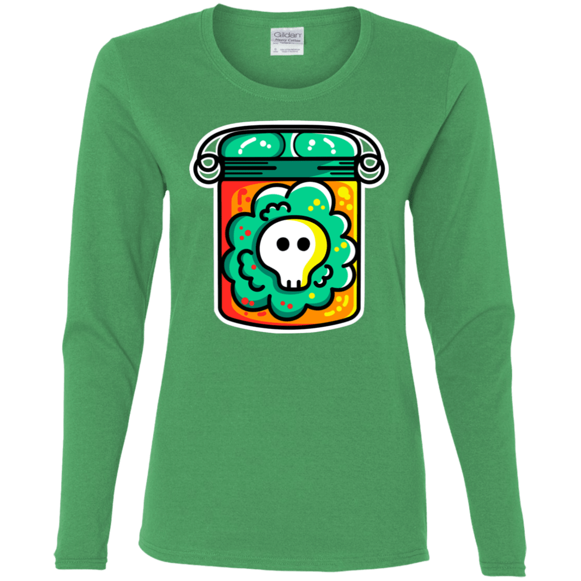 T-Shirts Irish Green / S Cute Skull In A Jar Women's Long Sleeve T-Shirt