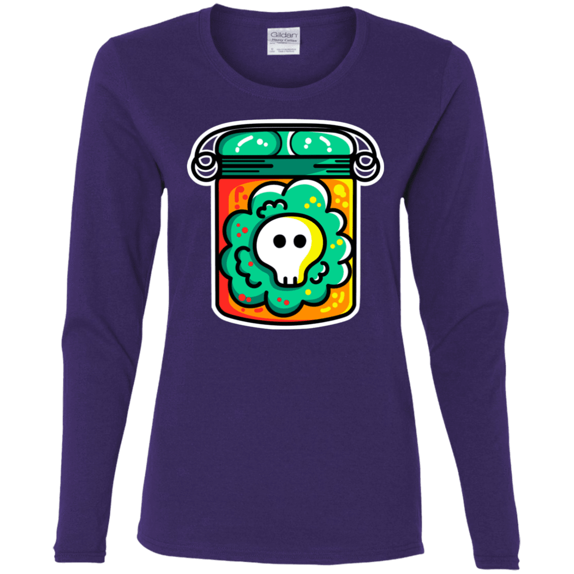 T-Shirts Purple / S Cute Skull In A Jar Women's Long Sleeve T-Shirt