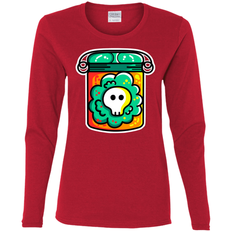 T-Shirts Red / S Cute Skull In A Jar Women's Long Sleeve T-Shirt