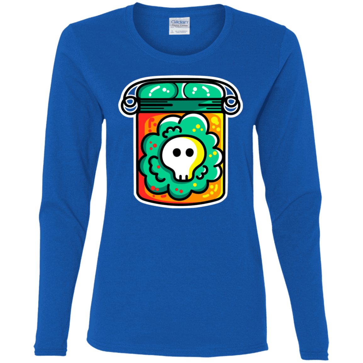 T-Shirts Royal / S Cute Skull In A Jar Women's Long Sleeve T-Shirt